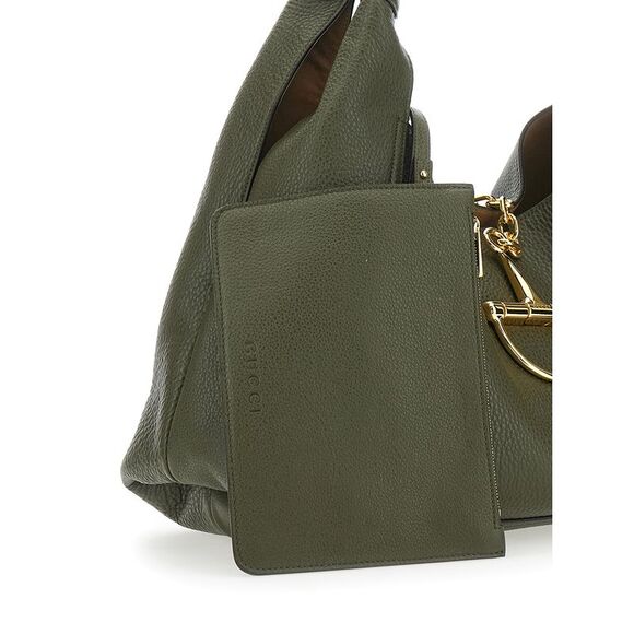 Gucci Women Green Shoulder Bag With Horsebit Closure In Grained Leather Woman - Picture 5 of 7